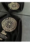 Kadın 3 İplik Pamuklu Bisiklet Yaka Baskılı Sweatshirt - Siyah