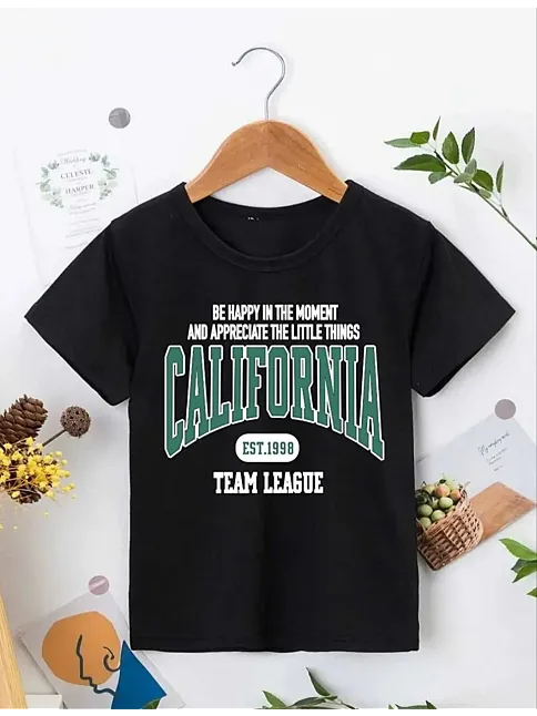 Erkek Çocuk Baskılı T-shirt - Siyah
