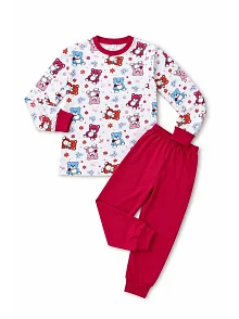 Kız Çocuk Premium Penye Ayıcık Desenli Uzun Kollu Pijama Takımı 2-11 Yaş - Kırmızı Kız Çocuk Premium Penye Ayıcık Desenli Uzun Kollu Pijama Takımı 2-11 Yaş - Kırmızı