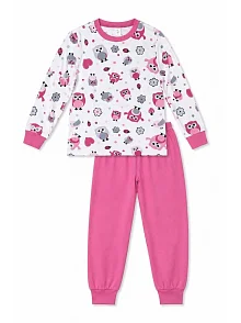 Kız Çocuk Premium Penye Baykuş Desenli Uzun Kollu Pijama Takımı 2-11 Yaş - Pembe Kız Çocuk Premium Penye Baykuş Desenli Uzun Kollu Pijama Takımı 2-11 Yaş - Pembe