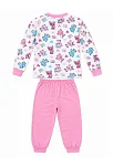 Kız Çocuk Premium Penye Kedi Desenli Uzun Kollu Pijama Takımı 2-11 Yaş - Pembe