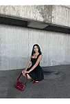 Kolsuz Mini Elbise- Siyah