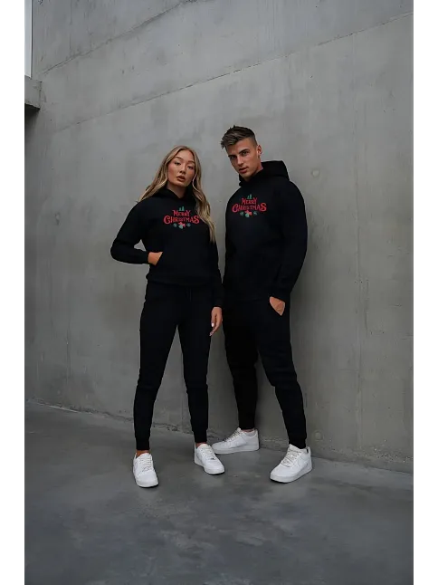 Yılbaşı Merry Christmas Baskılı Oversize Kapüşonlu Sweatshirt Hoodie - Siyah Yılbaşı Merry Christmas Baskılı Oversize Kapüşonlu Sweatshirt Hoodie - Siyah