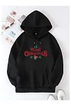 Yılbaşı Merry Christmas Baskılı Oversize Kapüşonlu Sweatshirt Hoodie - Siyah Yılbaşı Merry Christmas Baskılı Oversize Kapüşonlu Sweatshirt Hoodie - Siyah