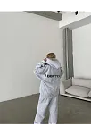 Kadın Nakış İşlemeli 3 İplik Pamuklu Sweat Alt-üst Takım- Gri