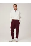 Kadın 3 İplik Pamuklu Oversize Yarım Fermuarlı Yakalı Basic Sweatshirt - Beyaz