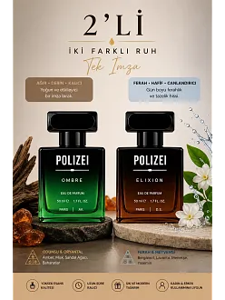 Polizei 2'li Erkek Parfüm Edp 50 Ml Kalıcı Odunsu Ve Fresh Koku
