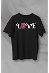 14 Şubat Sevgililer Günü Love Baskılı Oversize Bisiklet Yaka T-shirt - Siyah 14 Şubat Sevgililer Günü Love Baskılı Oversize Bisiklet Yaka T-shirt - Siyah