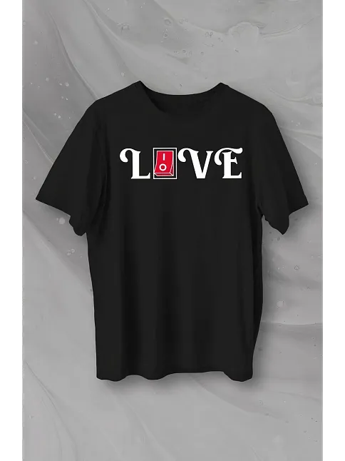 14 Şubat Sevgililer Günü Love Baskılı Oversize Bisiklet Yaka T-shirt - Siyah 14 Şubat Sevgililer Günü Love Baskılı Oversize Bisiklet Yaka T-shirt - Siyah