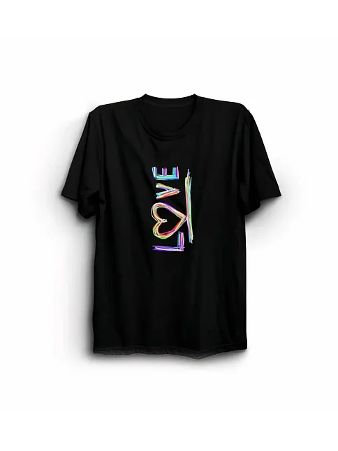 14 Şubat Sevgililer Günü Love Baskılı Oversize Bisiklet Yaka T-shirt - Siyah 14 Şubat Sevgililer Günü Love Baskılı Oversize Bisiklet Yaka T-shirt - Siyah