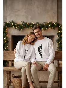 Oversize Bisiklet Yaka Sevgililer Günü Baskılı Sweatshirt - Beyaz Oversize Bisiklet Yaka Sevgililer Günü Baskılı Sweatshirt - Beyaz