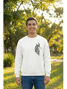 Sevgililer Günü Baskılı Oversize Bisiklet Yaka Sweatshirt - Beyaz