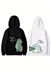 Sevgililer Günü Baskılı Oversize Kapüşonlu Sweatshirt Hoodie - Siyah Sevgililer Günü Baskılı Oversize Kapüşonlu Sweatshirt Hoodie - Siyah