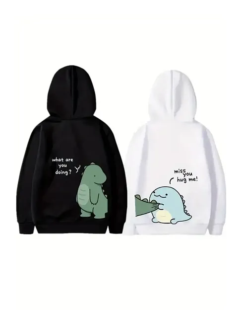 Sevgililer Günü Baskılı Oversize Kapüşonlu Sweatshirt Hoodie - Siyah Sevgililer Günü Baskılı Oversize Kapüşonlu Sweatshirt Hoodie - Siyah