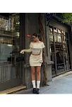 Kadın Straplez , Madonna , Carmen Yaka Croplu Mini Etekli İkili Alt-üst Takım Triko - Beyaz