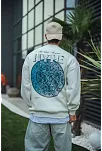 Erkek 3 İplik Pamuklu Bisiklet Yaka Baskılı Sweatshirt - Beyaz