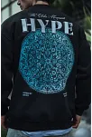 Erkek 3 İplik Pamuklu Bisiklet Yaka Baskılı Sweatshirt - Siyah