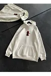 Kadın Kapüşonlu Kanguru Cepli Sweatshirt 3 İplik Pamuklu Baskılı Hoodie - Beyaz
