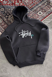 Kadın Oversize Kapüşonlu Cepli Baskılı 3 İplik Pamuklu Hoodie Sweatshirt - Füme