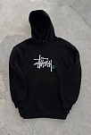 Kadın Oversize Kapüşonlu Cepli Baskılı 3 İplik Pamuklu Hoodie Sweatshirt - Siyah
