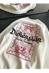 Kadın 3 İplik Pamuklu Bisiklet Yaka Baskılı Sweatshirt - Beyaz