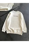 Kadın 3 İplik Pamuklu Bisiklet Yaka Baskılı Sweatshirt - Beyaz