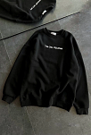 Kadın 3 İplik Pamuklu Bisiklet Yaka Baskılı Sweatshirt - Siyah
