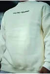 Erkek 3 İplik Pamuklu Bisiklet Yaka Baskılı Sweatshirt - Beyaz