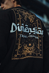 Erkek 3 İplik Pamuklu Bisiklet Yaka Baskılı Sweatshirt - Siyah
