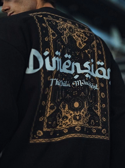 Erkek 3 İplik Pamuklu Bisiklet Yaka Baskılı Sweatshirt - Siyah