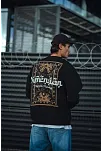 Erkek 3 İplik Pamuklu Bisiklet Yaka Baskılı Sweatshirt - Siyah