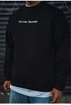 Erkek 3 İplik Pamuklu Bisiklet Yaka Baskılı Sweatshirt - Siyah