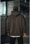 Erkek 3 İplik Pamuklu Kapüşonlu Basic Sweatshirt Hoodie - Füme