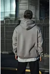 Erkek 3 İplik Penye Kapüşonlu Basic Sweatshirt Hoodie - Boyalı Gri
