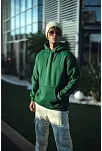 Erkek 3 İplik Pamuklu Kapüşonlu Basic Sweatshirt Hoodie - Haki