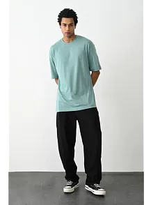 Erkek Tişört Düz Basic Penye Yazlık Bisiklet Yaka Kısa Kol T-shirt - Mint Yeşili