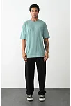 Erkek Tişört Düz Basic Penye Yazlık Bisiklet Yaka Kısa Kol T-shirt - Mint Yeşili