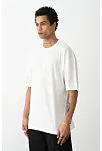 Erkek Tişört Düz Basic Penye Yazlık Bisiklet Yaka Kısa Kol T-shirt - Beyaz