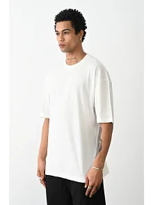 Erkek Tişört Düz Basic Penye Yazlık Bisiklet Yaka Kısa Kol T-shirt - Beyaz