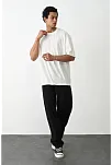 Erkek Tişört Düz Basic Penye Yazlık Bisiklet Yaka Kısa Kol T-shirt - Beyaz