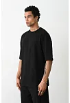 Erkek Tişört Düz Basic Penye Yazlık Bisiklet Yaka Kısa Kol T-shirt - Siyah