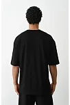 Erkek Tişört Düz Basic Penye Yazlık Bisiklet Yaka Kısa Kol T-shirt - Siyah