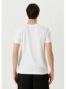 Erkek  Tişört Basic Bisiklet Yaka Regular Kısa Kol T-shirt - Beyaz
