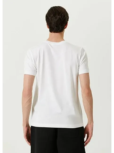 Erkek  Tişört Basic Bisiklet Yaka Regular Kısa Kol T-shirt - Beyaz