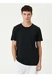 Erkek Düz Tişört Bisiklet Yaka Regular Fit Yazlık Kısa Kol T-shirt - Siyah