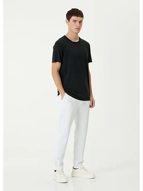 Erkek Düz Tişört Bisiklet Yaka Regular Fit Yazlık Kısa Kol T-shirt - Siyah