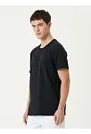 Erkek Düz Tişört Bisiklet Yaka Regular Fit Yazlık Kısa Kol T-shirt - Siyah