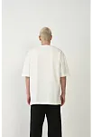 Erkek Baskılı T-shirt Kısa Kol Bisiklet Yaka Rahat Kalıp Tişört - Beyaz