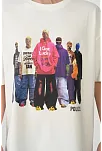 Erkek Baskılı T-shirt Kısa Kol Bisiklet Yaka Rahat Kalıp Tişört - Beyaz