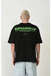 Erkek Baskılı T-shirt Kısa Kol Bisiklet Yaka Rahat Kalıp Tişört  - Siyah